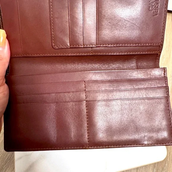 Versace Dark Brown Leather Card Holder